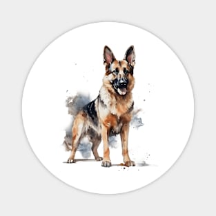 German Shepherd Watercolor Style Magnet